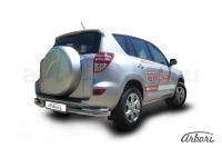 Защита заднего бампера "уголки" Arbori d76+d42 двойные TOYOTA RAV-4 2010-2012