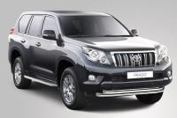 Toyota Land Cruiser Prado (09–13) Защита передняя 76/60 мм, двойная, нерж. сталь