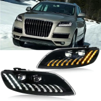 Фары передние светодиодные LED апгрейд для Audi Q7 (2006–2015) с дневными ходовыми огнями и поворотниками