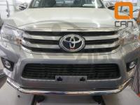 Toyota Hilux (15–) Защита переднего бампера одинарная d 76 мм, нерж.