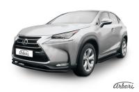 Защита переднего бампера Arbori d57 радиусная черная LEXUS NX 30H 2014-