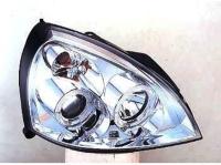 Renault Clio, Simbol (01-) фары передние линзовые со светящимися ободками, хромированные