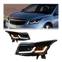 Chevrolet Cruze (2010-2016) фары передние черные линзовые c диодной подсветкой в стиле BMW