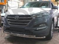 Hyundai Tucson (16–) Защита переднего бампера двойная d 60/42 мм, нерж.