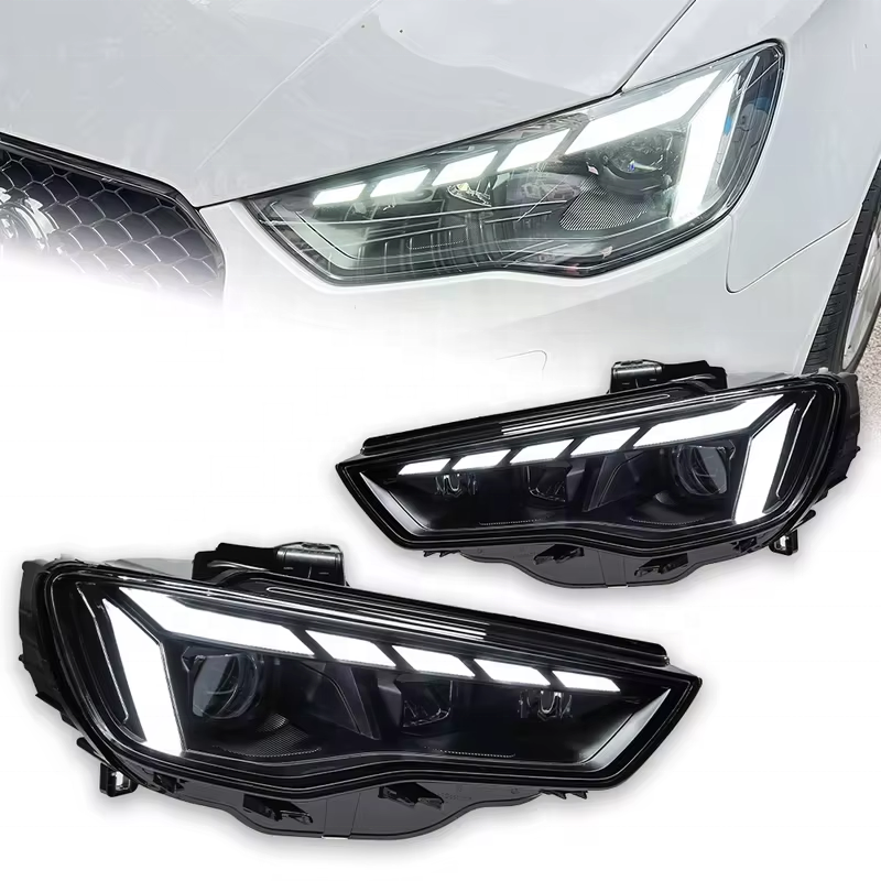 Передние фары для Audi A3 (2013–2016) седан/хэтчбек с проекционными линзами и DRL