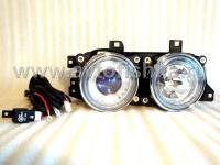 BMW 5 E34 (88-94) фары передние линзовые, со светящимися ободками, комплект 2 шт.