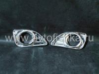 Toyota Camry V40 (10-) рамки противотуманных передних фар хромированные, комплект 2 шт.