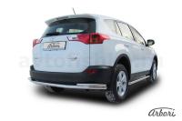 Защита заднего бампера Arbori d57+d42 двойная TOYOTA RAV-4 2013-