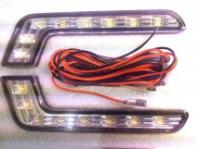 Светодиодные DRL фары дневного света (дневные ходовые огни) - 8 LED Daytime Lights, белый свет 6000К, черно-хромированные