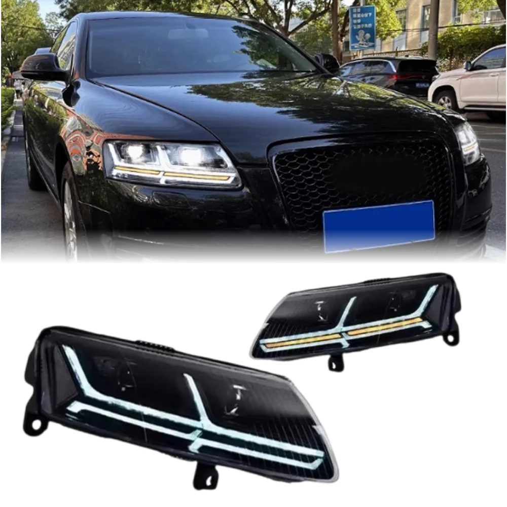 Передние фары LED для Audi A6 C5/C6 (2005–2011) с динамической анимацией и DRL