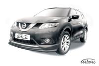 Защита переднего бампера Arbori d57+d42 двойная черная NISSAN X-TRAIL 2015-