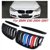 BMW E90 (05-10) Решетка радиатора глянцевая черная с цветом /// M-Performance (сдвоенные)