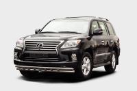 Lexus LX (12–) Защита переднего бампера с декоративными элементами 60/60 мм двойная