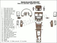 Декоративные накладки салона Honda Accord EX 2003-2007 базовый набор, Автоматическая коробка передач, авто A/C, 2 двери