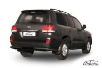 Защита заднего бампера "уголки" Arbori d76 черные TOYOTA LAND CRUISER 200 2007-2012