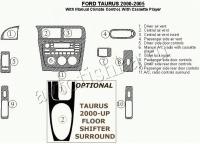 Декоративные накладки салона Ford Taurus 2000-2005 с ручной, Climate Control, 11 элементов.