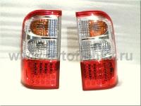 Nissan Patrol GR II Y61 (98-04) фонари задние светодиодные красно-хромированные, комплект 2 шт.
