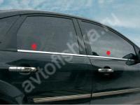 Ford Focus (05-) седан, (09-) хэтчбек наружние планки оконных рамок дверей, из нержавеющей стали, комплект 4 шт.