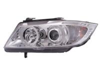 BMW E90 (04-) фары передние линзовые хромированные, со светящимися ободками, с моторами электрокорректора