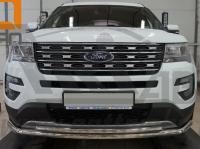 Ford Explorer (16–) Защита переднего бампера двойная d 60/42 мм, нерж.