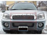 Hyundai Santa Fe (00-06) решетки радиатора и бампера алюминиевые, комплект 2 шт.