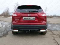 Nissan Qashqai (14–) Защита задняя (уголки овальные под Фаркоп (тягово-сцепное устройство)) 75х42 мм (Сборка РФ)