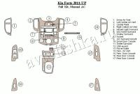 Декоративные накладки салона KIA Cerato 2011-н.в. Полный набор, кондиционер.