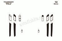 Volkswagen Golf 2009-2013 декоративные накладки (отделка салона) под дерево, карбон, алюминий