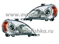 Mercedes ML W163 (98-05) фары передние линзовые хромированные, комплект 2 шт.
