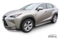 Защита штатных порогов Arbori d42 с листом LEXUS NX 30H 2014-
