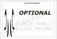 Декоративные накладки салона Nissan Maxima 2000-2001 дверные панели, 4 элементов.