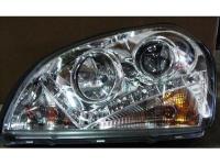 Hyundai Tucson (04-) фары передние линзовые хромированные со светодиодной подсветкой DRL