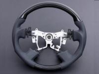Toyota Land Cruiser Prado 120 (2003-2008) спортивный анатомический руль с отделкой черная кожа и черное дерево (piano black)
