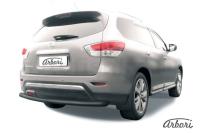 Защита заднего бампера Arbori d76 черная NISSAN PATHFINDER 2014-