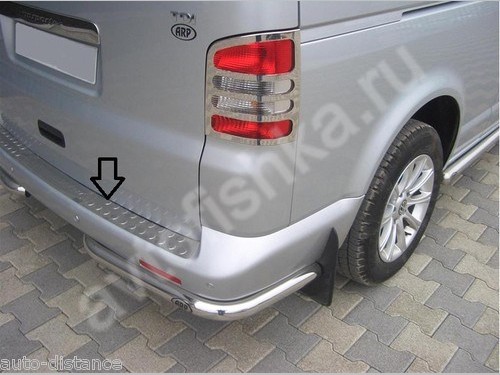 Volkswagen Transporter T5 (2010-) накладка на задний бампер из нержавеющей стали