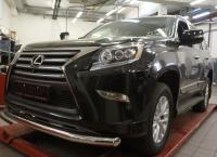 Lexus GX (13–) Защита переднего бампера одинарная d 76 мм, нерж.