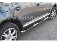 Volkswagen Touareg (07-10) пороги боковые, труба 76 мм с накладками