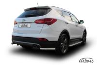 Защита заднего бампера "уголки" Arbori d57 HYUNDAI SANTA-FE 2012-