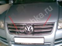 Volkswagen Touareg (2007-2011) накладки на решетку радиатора из нержавеющей стали, 4 шт.
