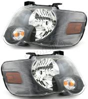 Ford Explorer (05-10) фары передние черные (патроны в комплекте), комплект 2 шт.