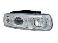 Chevrolet Tahoe, Suburban (99-06) фары передние линзовые хромированные, со светящимися ободками, комплект 2 шт.