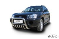 Защита передняя Arbori d76 низкая с защитой картера HYUNDAI SANTA-FE CLASSIC (Таганрог) 2001-