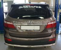 Hyundai Grand Santa Fe (13–) Защита заднего бампера одинарная d 60 мм, нерж.