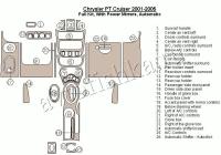 Декоративные накладки салона Chrysler PT Cruiser 2001-2005 полный набор, с Power Mirrors, АКПП, 24 элементов.