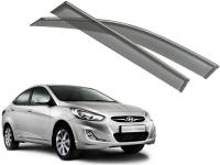 Hyundai Solaris (10–/14–) Дефлекторы боковых окон с хромированным молдингом, OEM стиль, седан