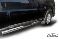 Защита штатных порогов Arbori d76 с проступями MITSUBISHI PAJERO IV 2006-