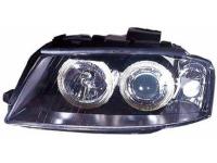 Audi A3 (03-08) передние фары черные ксеноновые, со светящимися ободками, под электрокорректор, комплект 2 шт.
