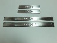 Volkswagen Polo (09–) Накладки на пороги, нерж., 4 части