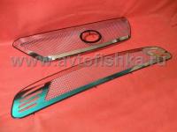 Lexus RX330, RX350, RX400H (03-09) решетки радиатора и бампера из нержавеющей стали, комплект верхняя и нижняя.
