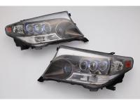 Toyota Land Cruiser 200 (2008-) фары передние линзовые тонированный хром, под корректор, дизайн LS600h, по заказу MidWest, комплект 2 шт.